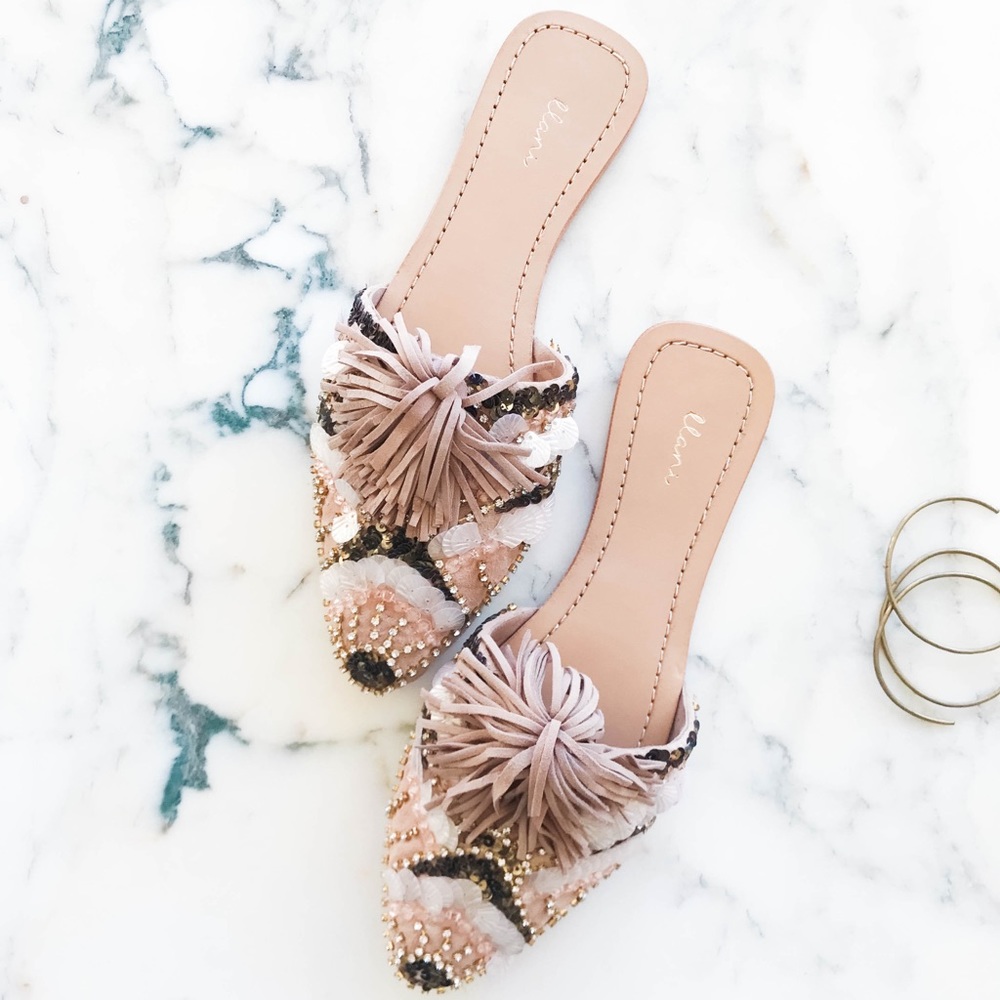 Anthropologie Llani Embellished Slides